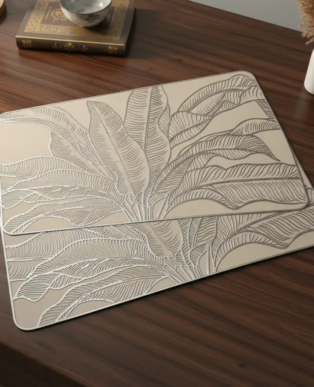 Silver Palm Bas-Relief Placemat