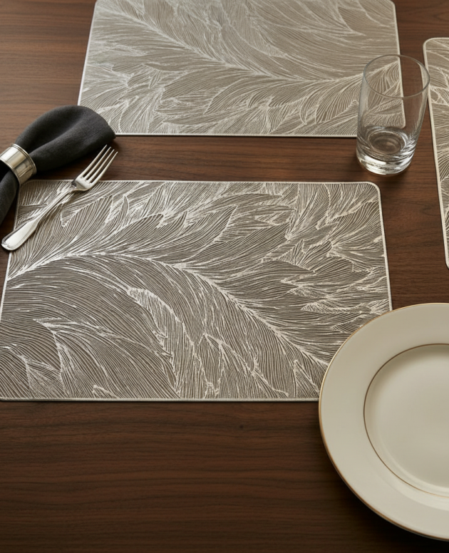Frosted Leaf Etch - Placemat (Set of 2)