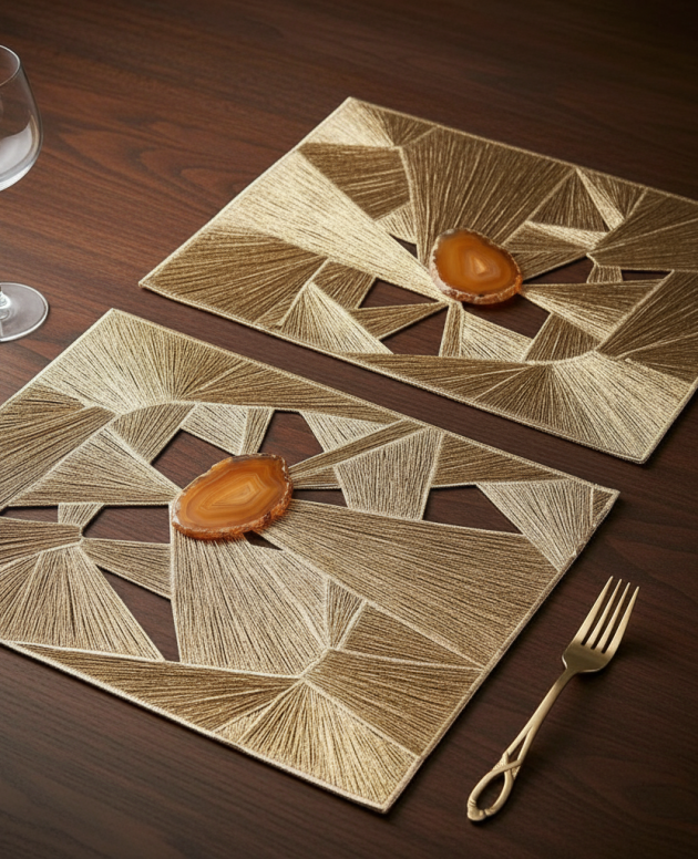 Art Deco Gold Ray Placemat (Set of 2)