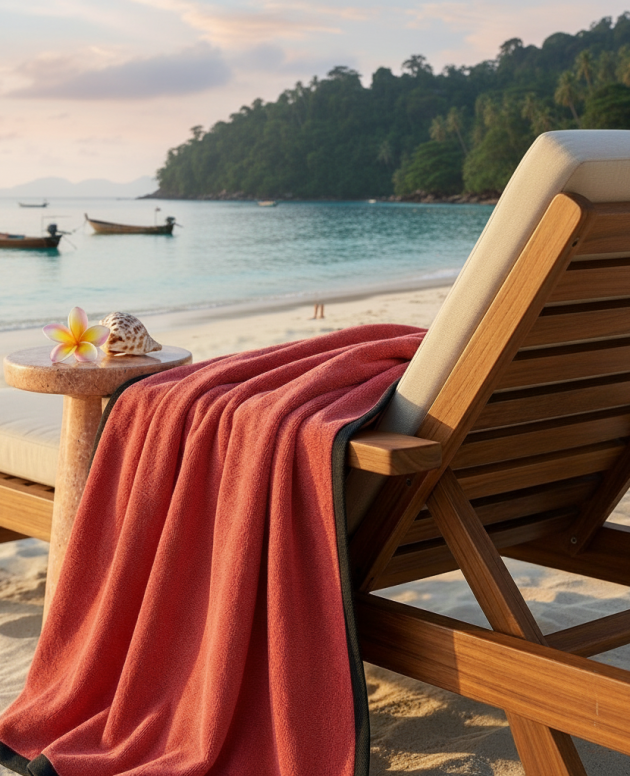 RK CrimsonBloom Luxury Beach Towel Red