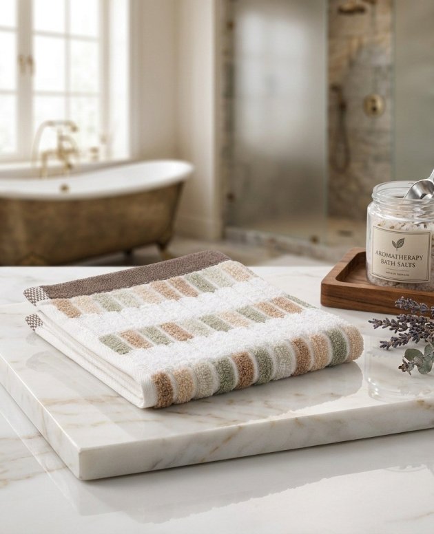 RK Ocean Grid Wash Cloth – 12 × 12 Inches