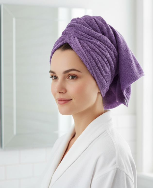 RK Purple Royal Plum Turban Towel